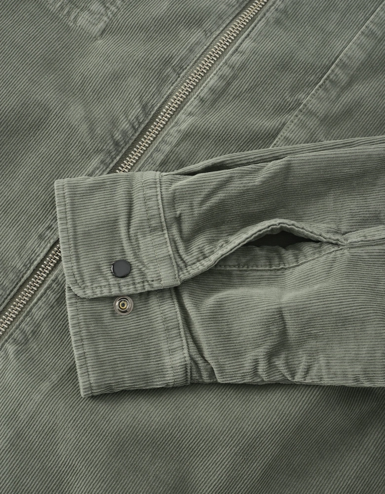 Corduroy Zip Overshirt Green