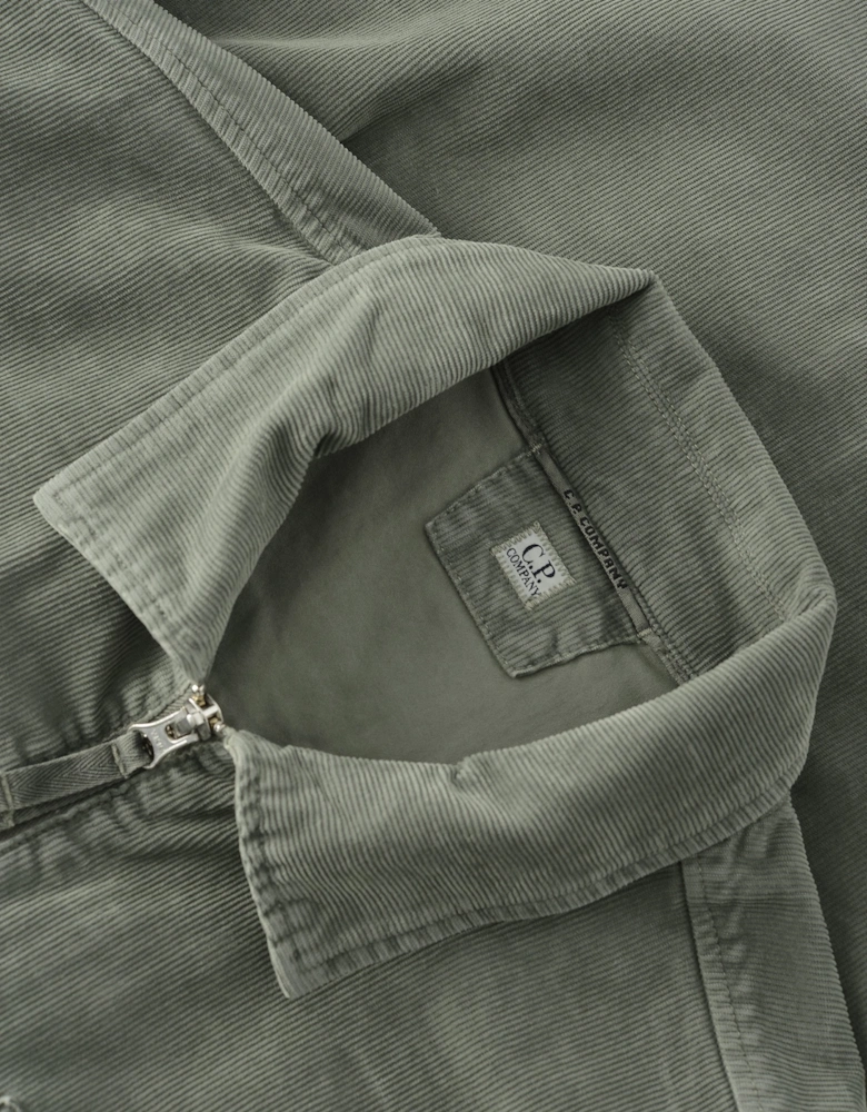 Corduroy Zip Overshirt Green