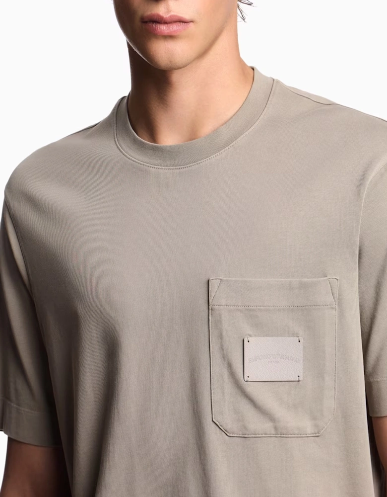 Pocket Detail T-Shirt Beige