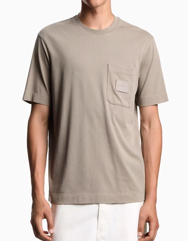 Pocket Detail T-Shirt Beige