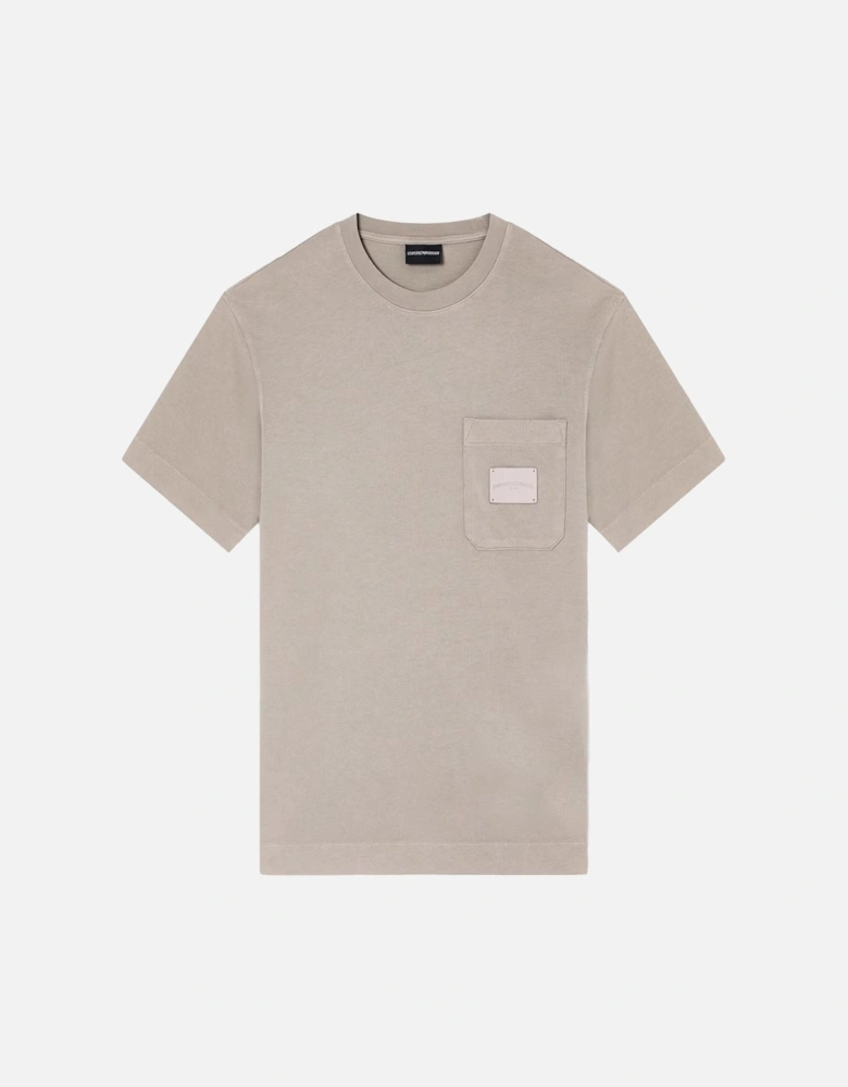 Pocket Detail T-Shirt Beige