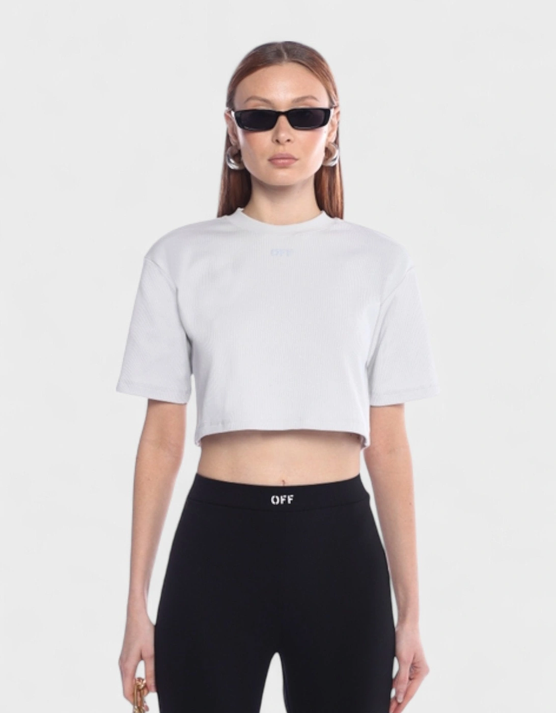 Stamp Rib Cropped Tee Artic Ice