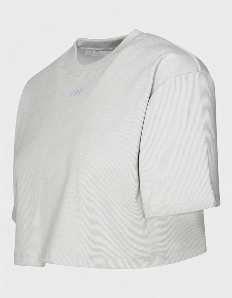 Stamp Rib Cropped Tee Artic Ice