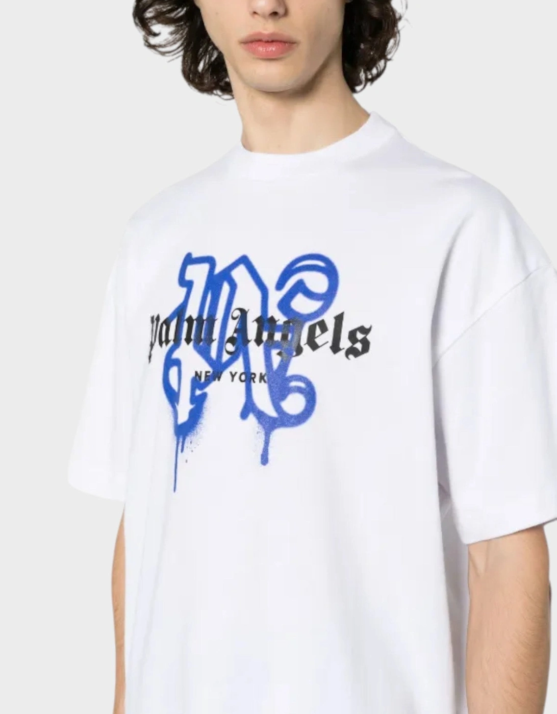 NY Monogram Spray Tee White