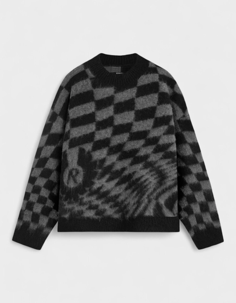 X Belstaff Checkerboard Knit Sweater Shadow