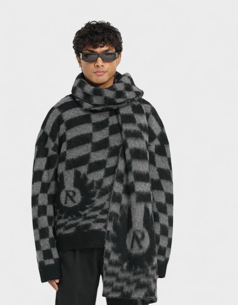 X Belstaff Checkerboard Knit Sweater Shadow