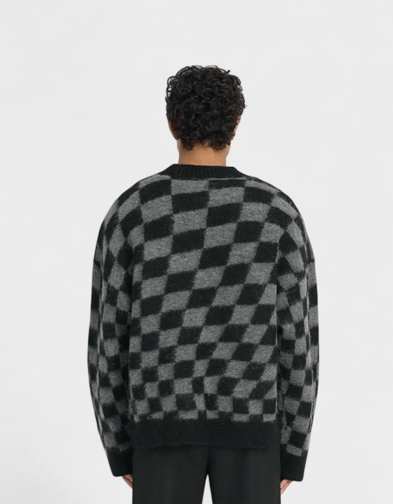 X Belstaff Checkerboard Knit Sweater Shadow