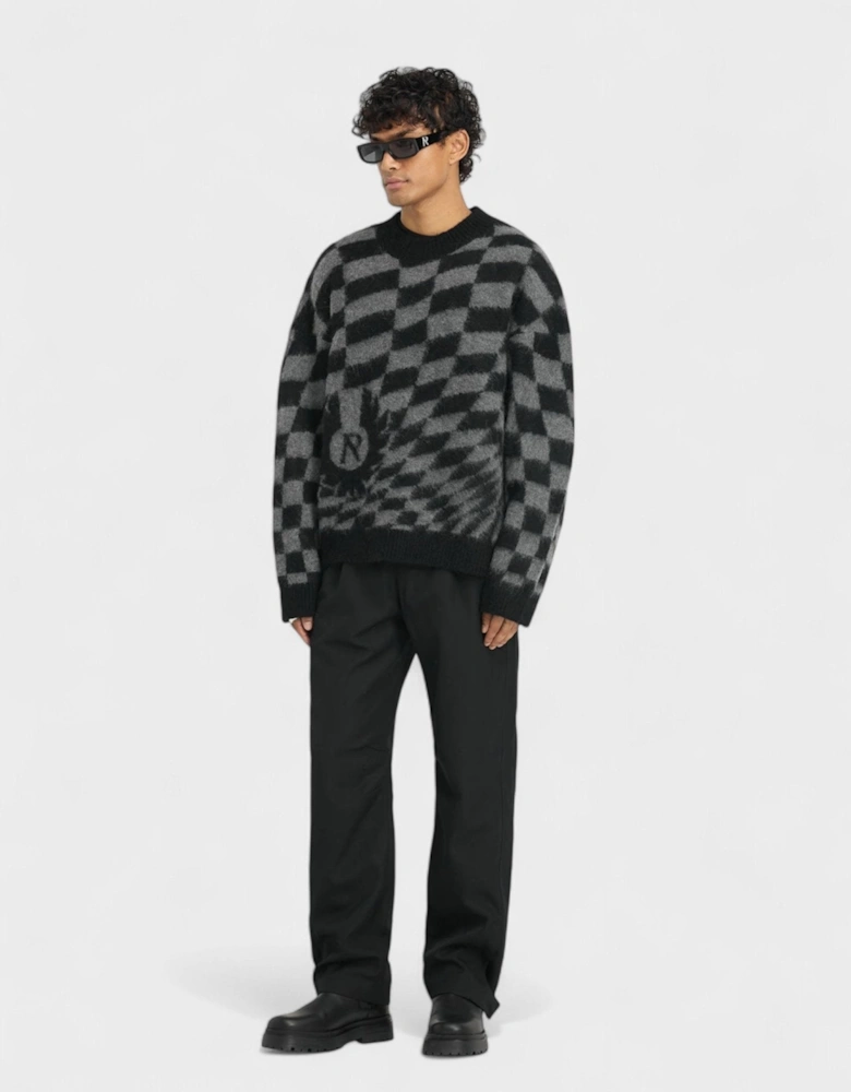 X Belstaff Checkerboard Knit Sweater Shadow
