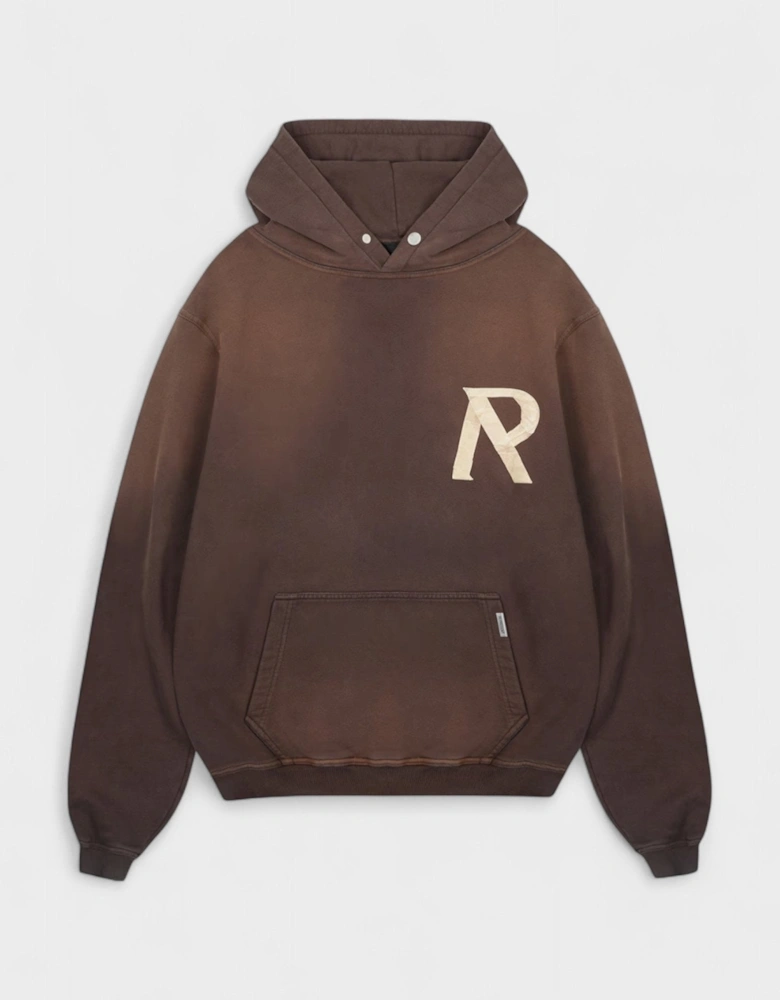 Masking Tape Initial Hoodie Cedar Brown