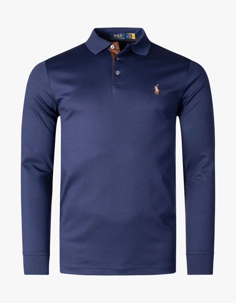 Custom Slim Fit Long Sleeve Soft Cotton Polo Shirt