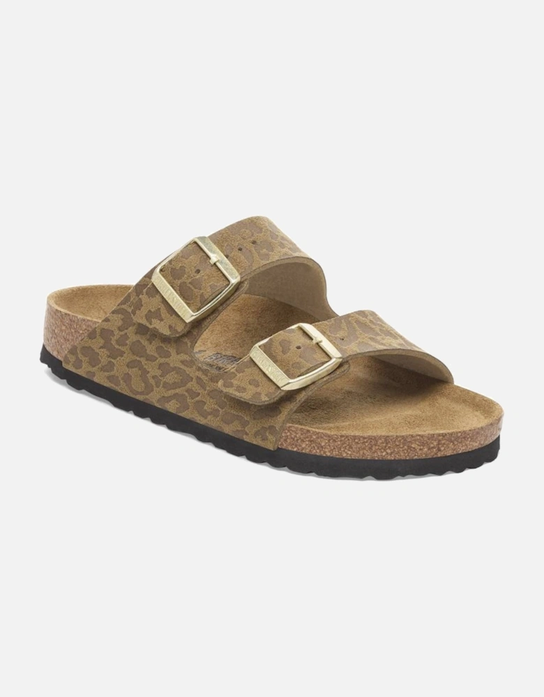 Birkenstock Women's Arizona BS Synthetik Syn Narrow Fit Leo Khaki