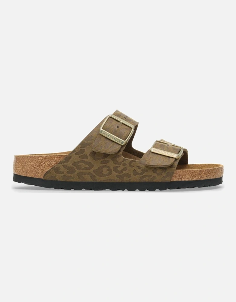 Birkenstock Women's Arizona BS Synthetik Syn Narrow Fit Leo Khaki