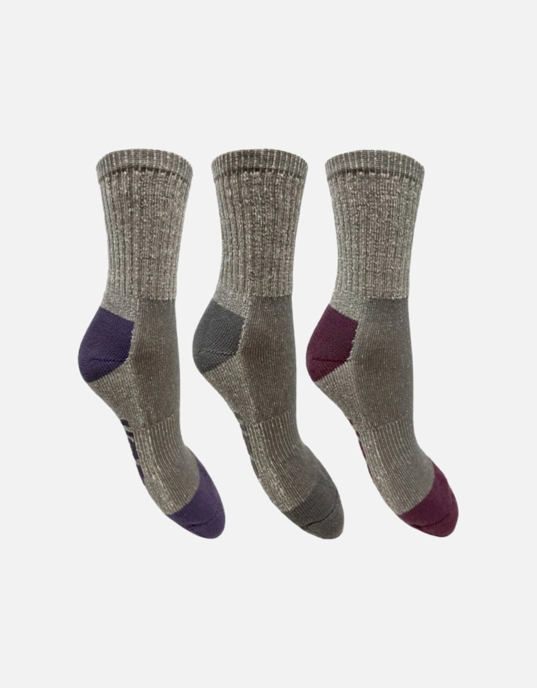 Cleversocks Women's Boot Sock 3-Pack Grey