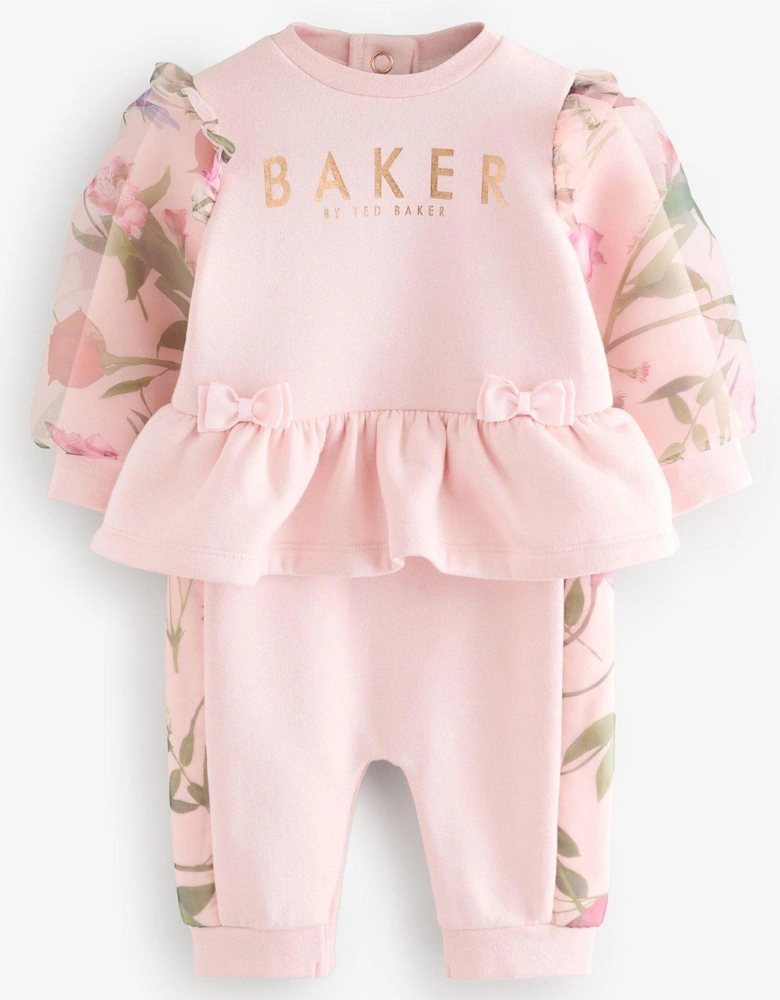 Baby Girls Floral Rompersuit - Pink
