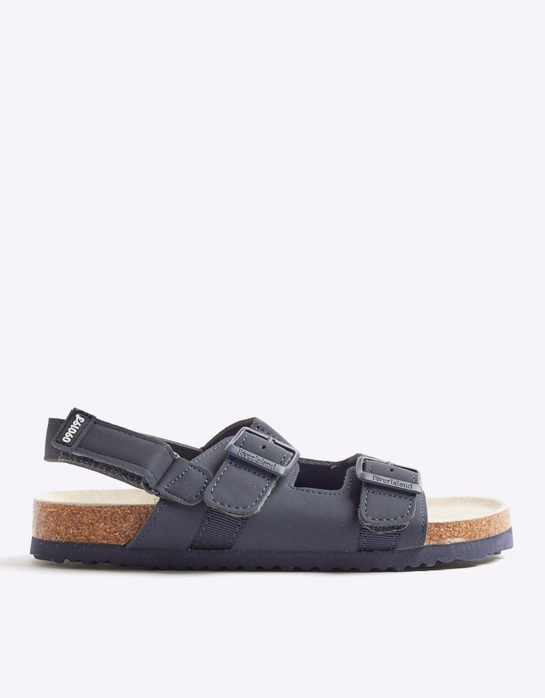 Older Boys Buckle Corkbed Sandals - Navy