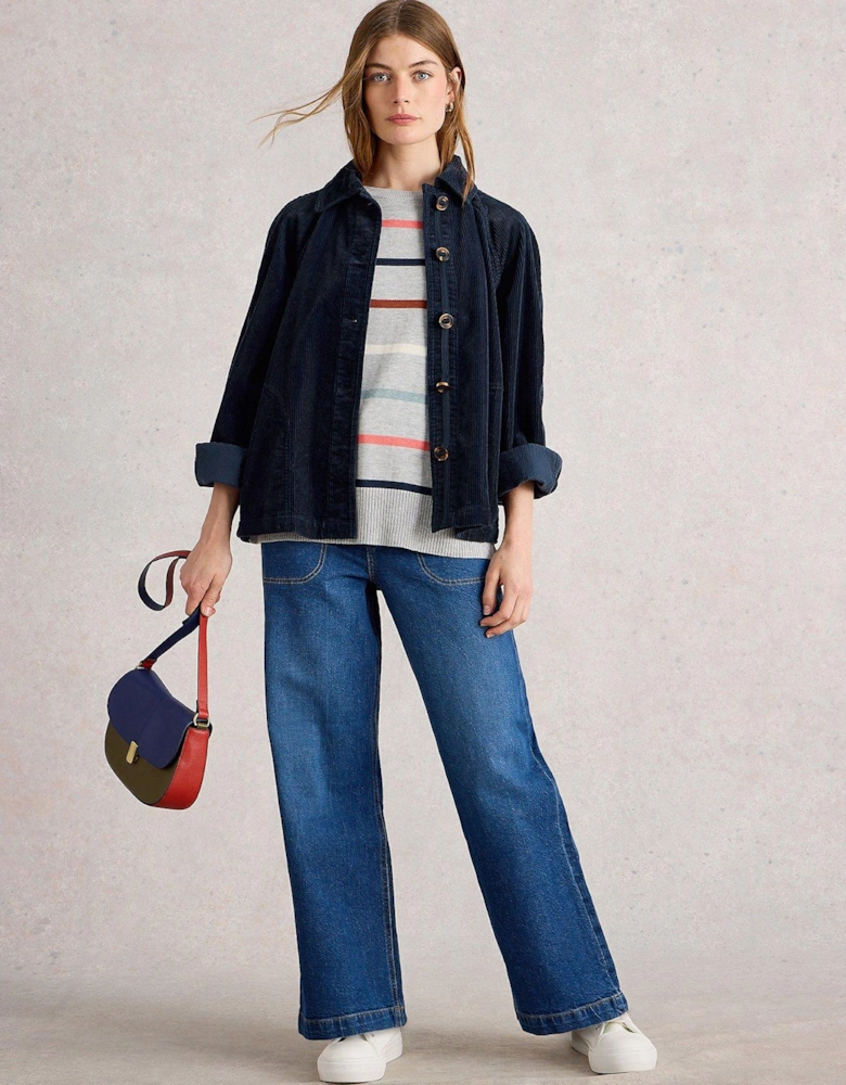 Eden Cord Jacket - Navy