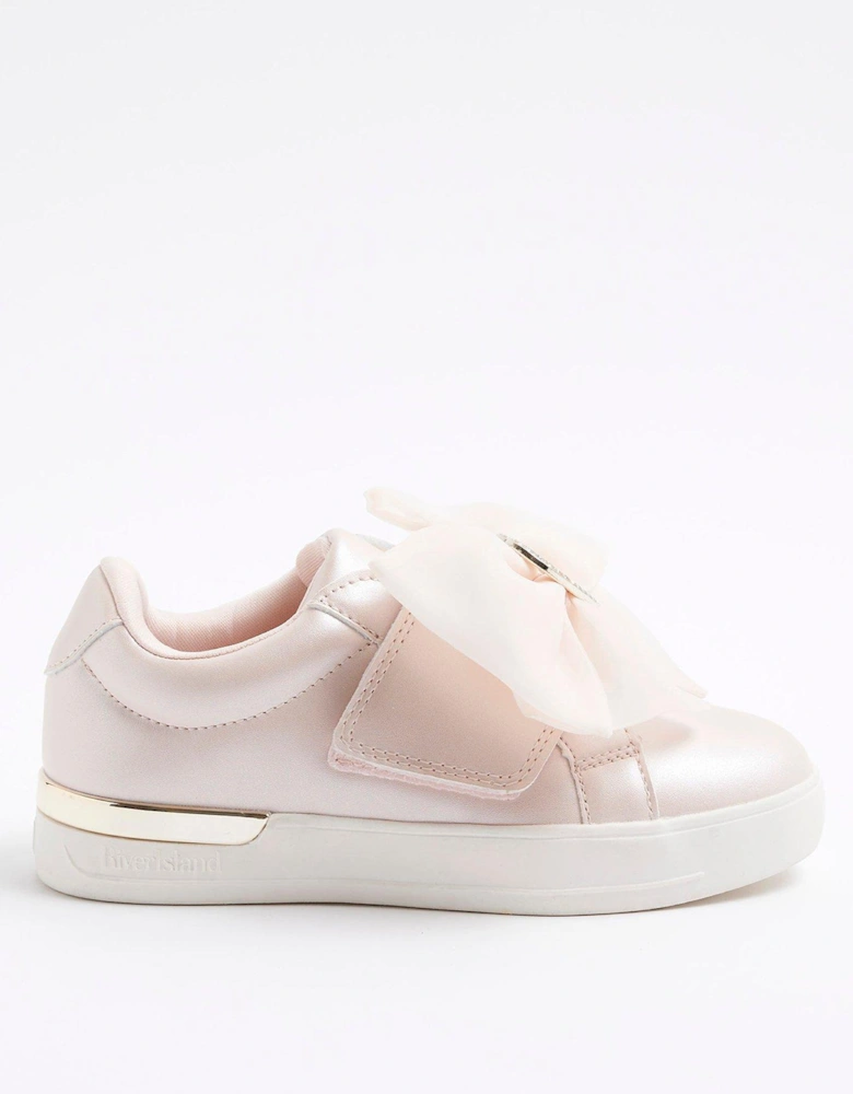 Older Girls Organza Bow Trainers - Pink