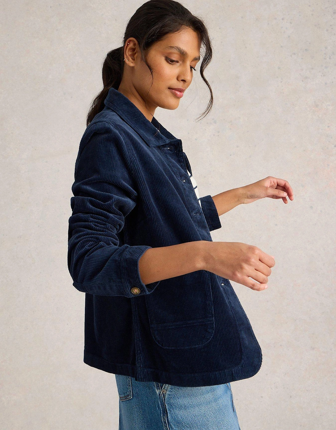 Carrie Cord Jacket - Navy, 2 of 1