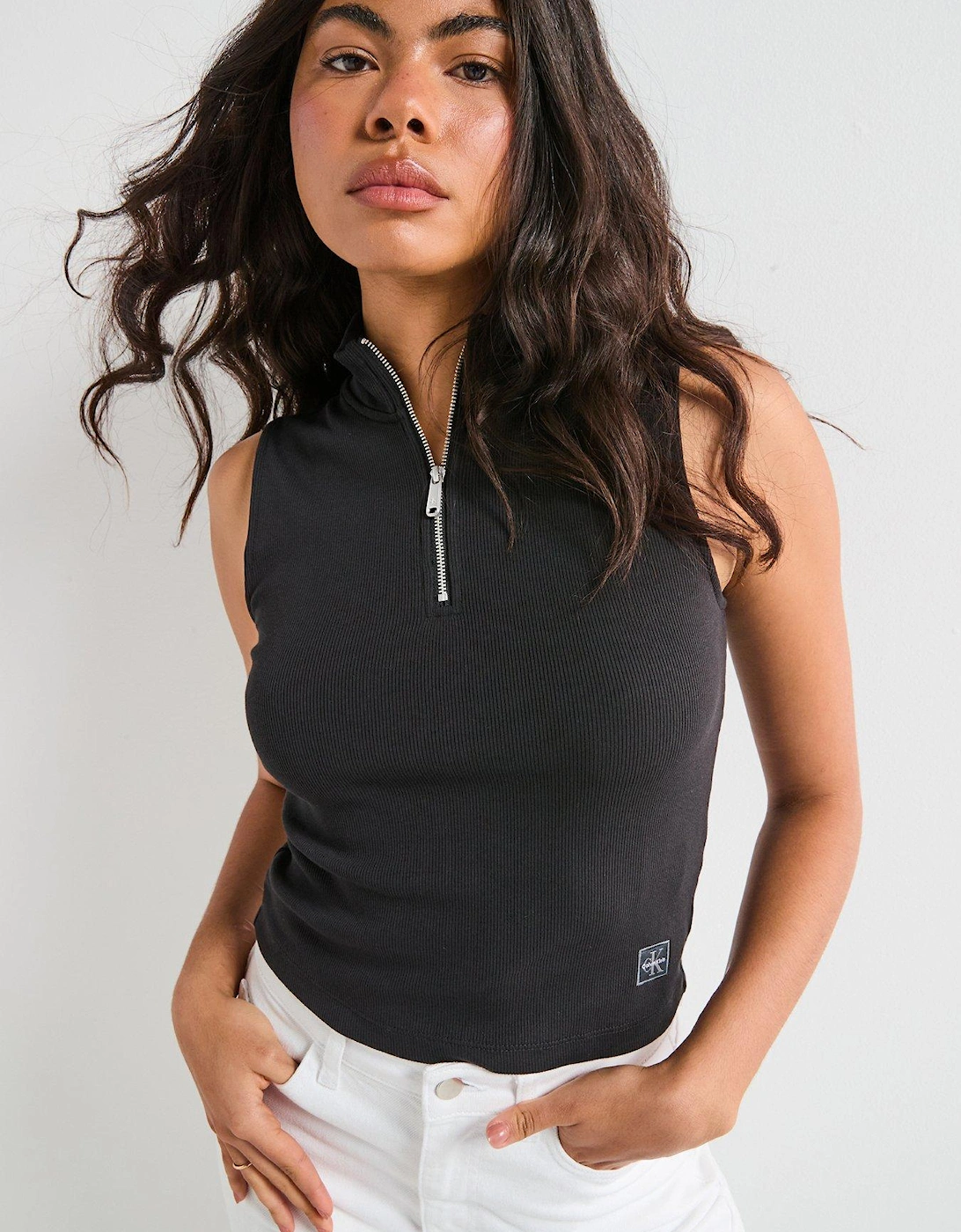 Sleeveless Quarter Zip Top - Black, 2 of 1