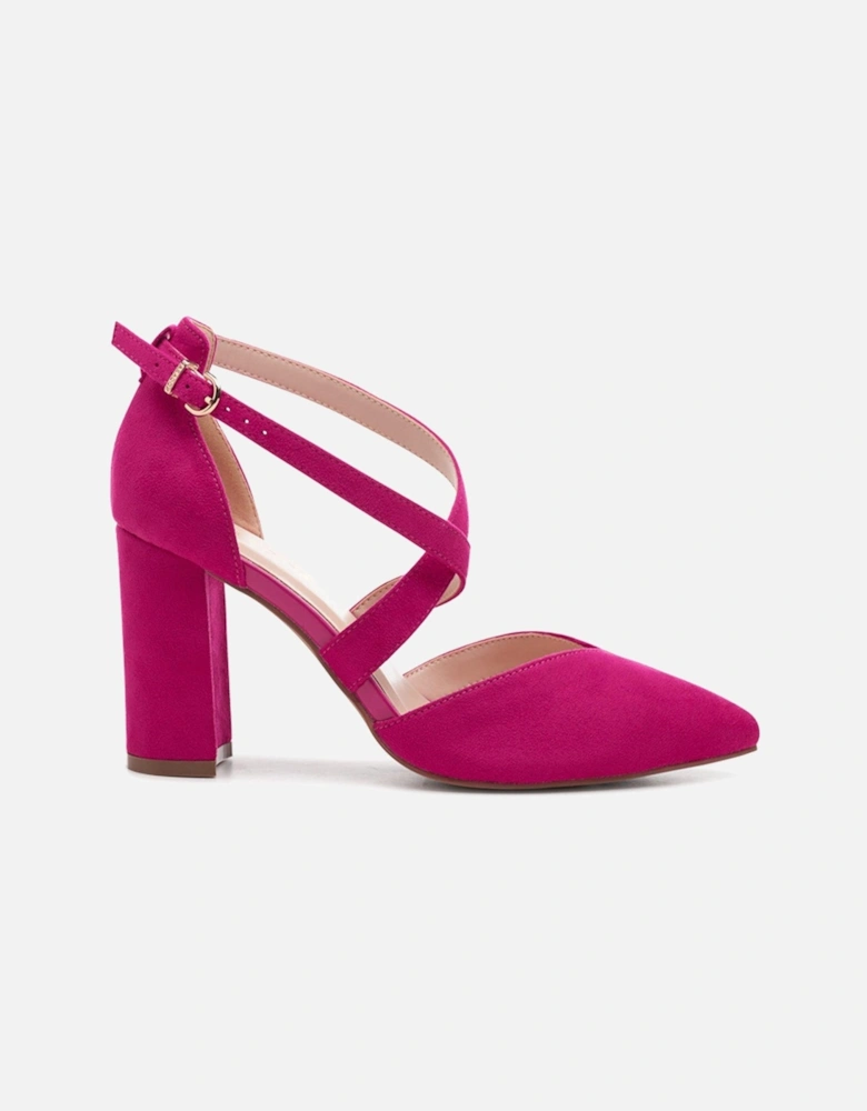Finula Micro Suede Wide Fit Heel - Fuchsia