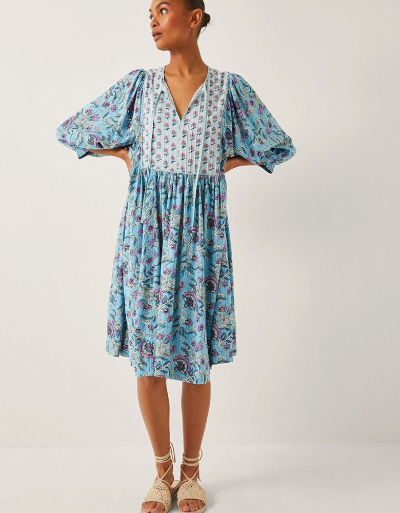 Aine Print Dress - Blue