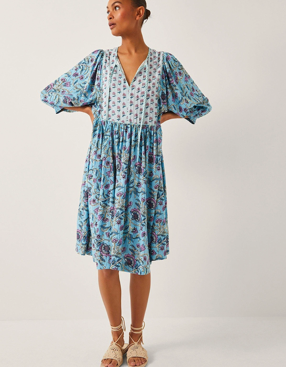 Aine Print Dress - Blue, 2 of 1