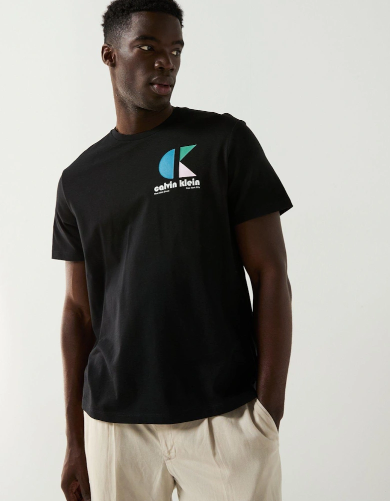 20S Bauhaus Logo Graphic T-Shirt - Black