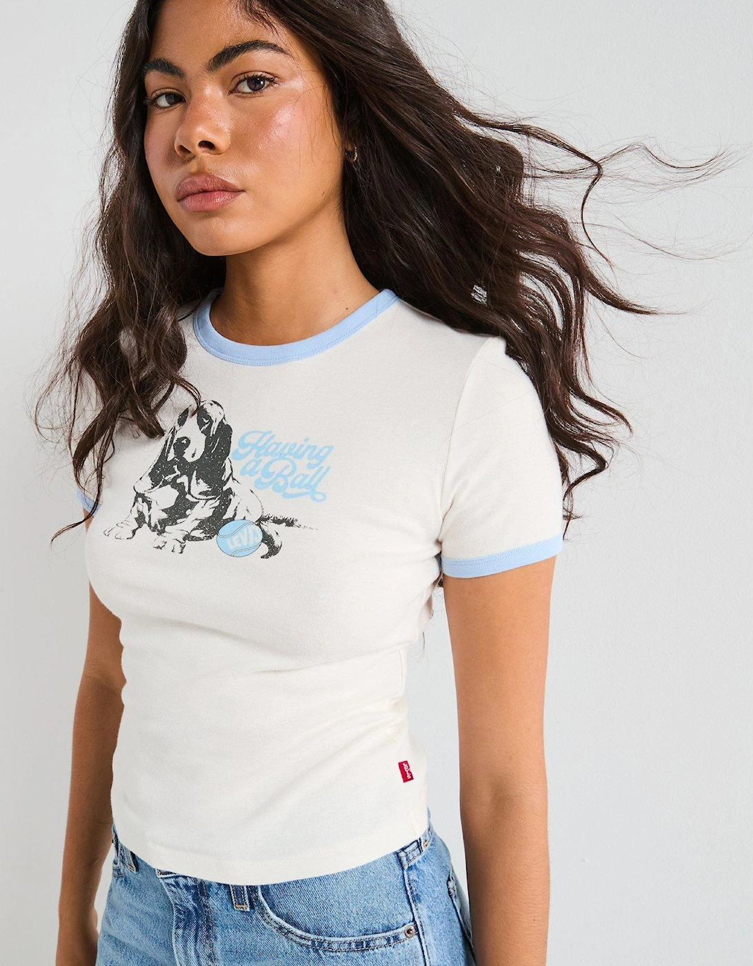 Graphic Ringer Rickie T-Shirt - White, 2 of 1