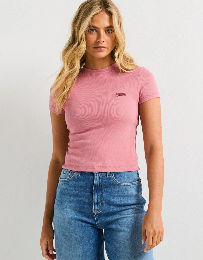Slim Script T-Shirt - Pink
