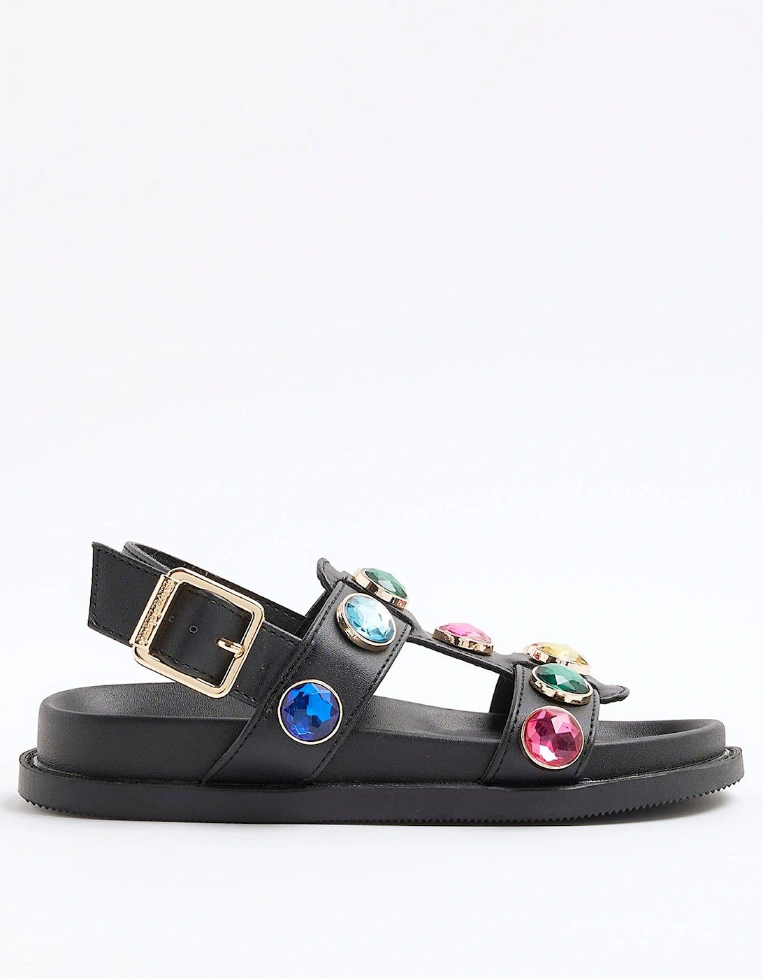Older Girls Gem Sandals - Black, 2 of 1