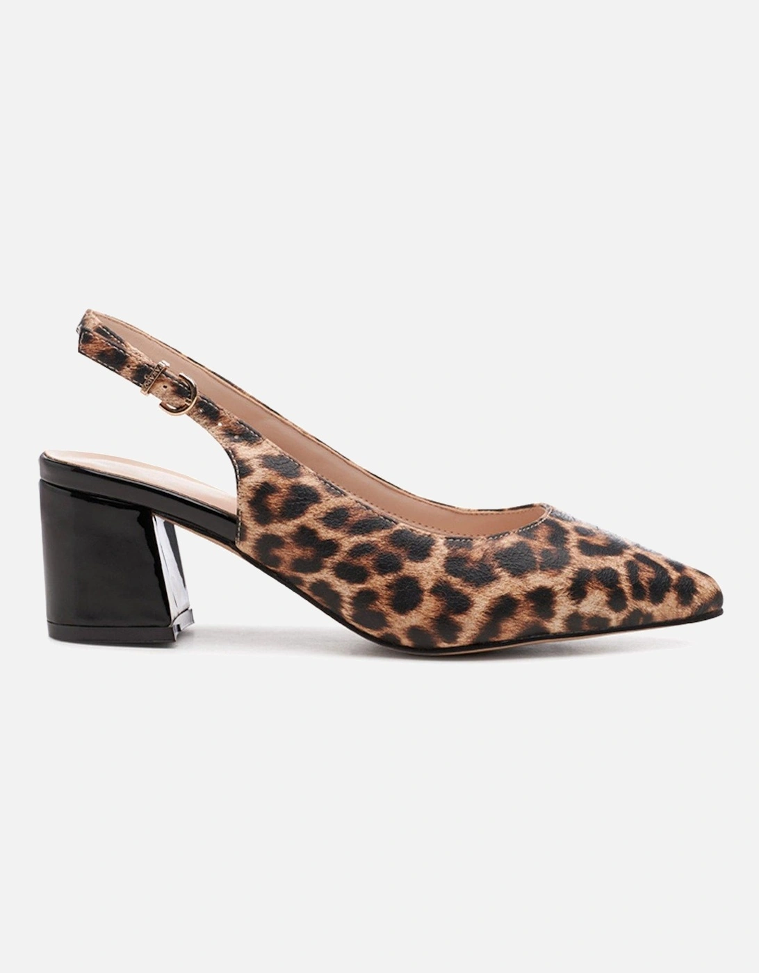 Flynn Leopard Print Wide Fit Heel - Black, 2 of 1