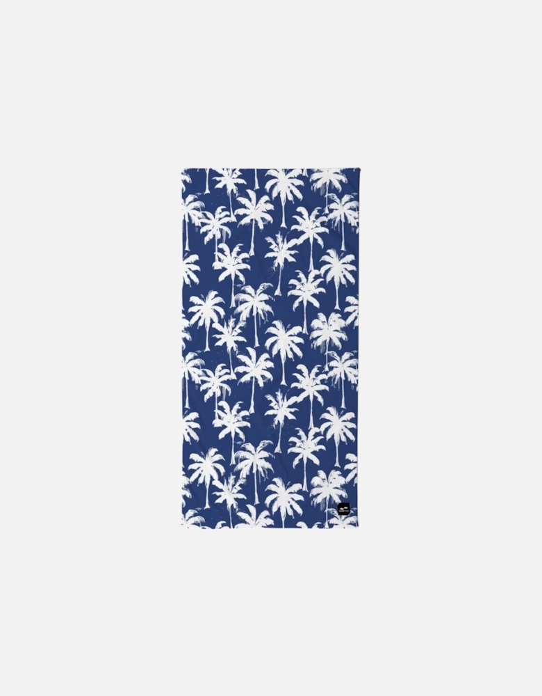 Luca Palm Print Beach Towel - Blue/White