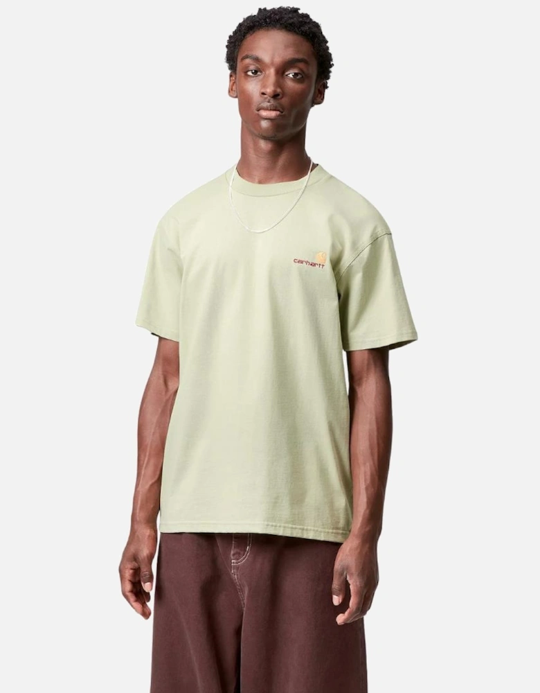 S/S American Script T-Shirt - Pale Olive