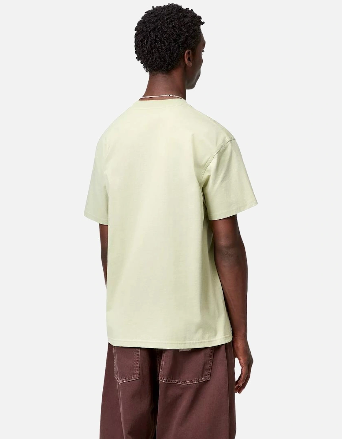S/S American Script T-Shirt - Pale Olive
