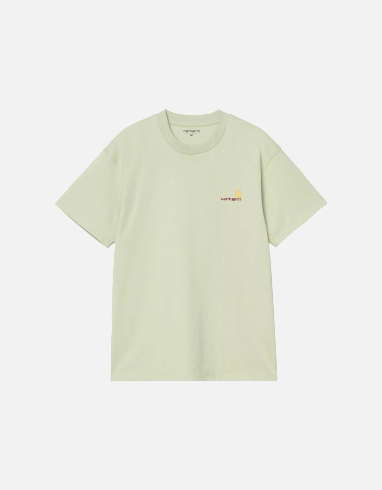 S/S American Script T-Shirt - Pale Olive