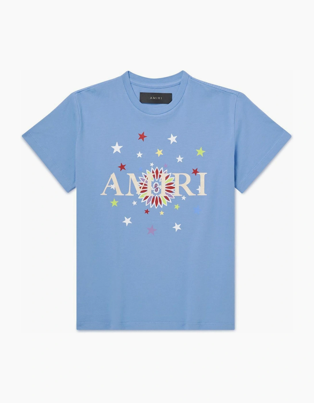 AMIRI KIDS STARS GRAPHIC TEE BABY BLUE - Size: 6Y