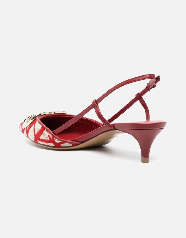 Leather Pointed Toe Ankle Strap Heels Women - Red Pumps