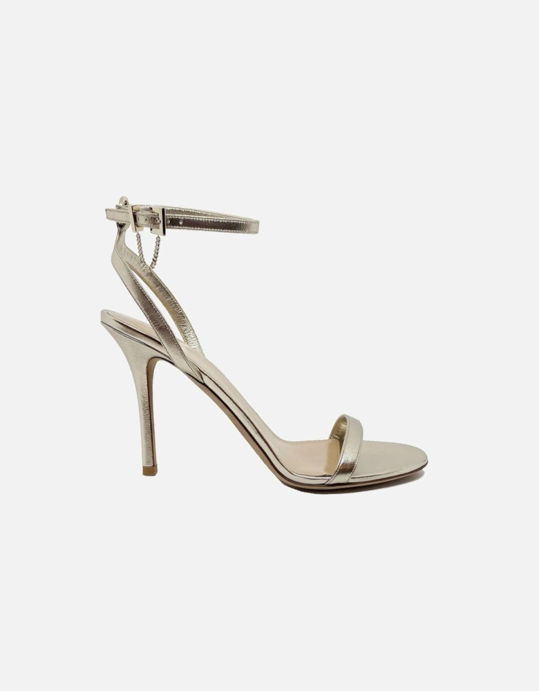 Leather Ankle Boots with Gold Chain Detail Women Sandals