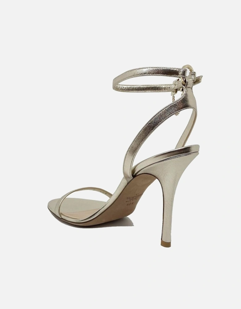 Leather Ankle Boots with Gold Chain Detail Women Sandals