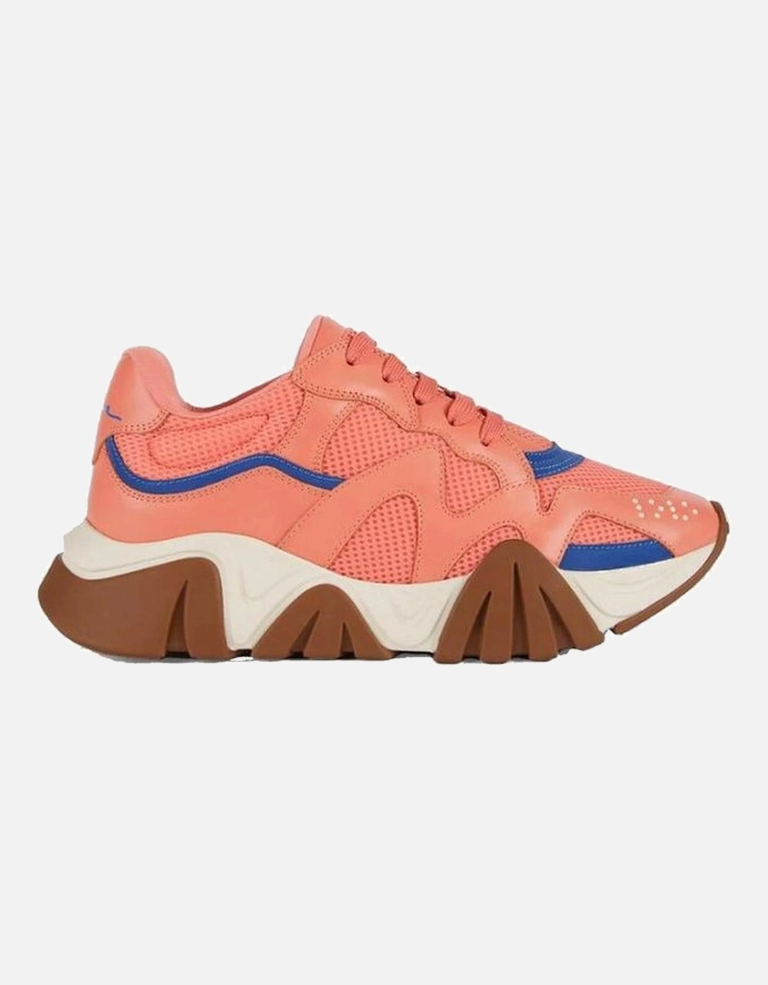 Leather Sneakers with Mesh and Reflective Panels Women - Orange, 5 of 4