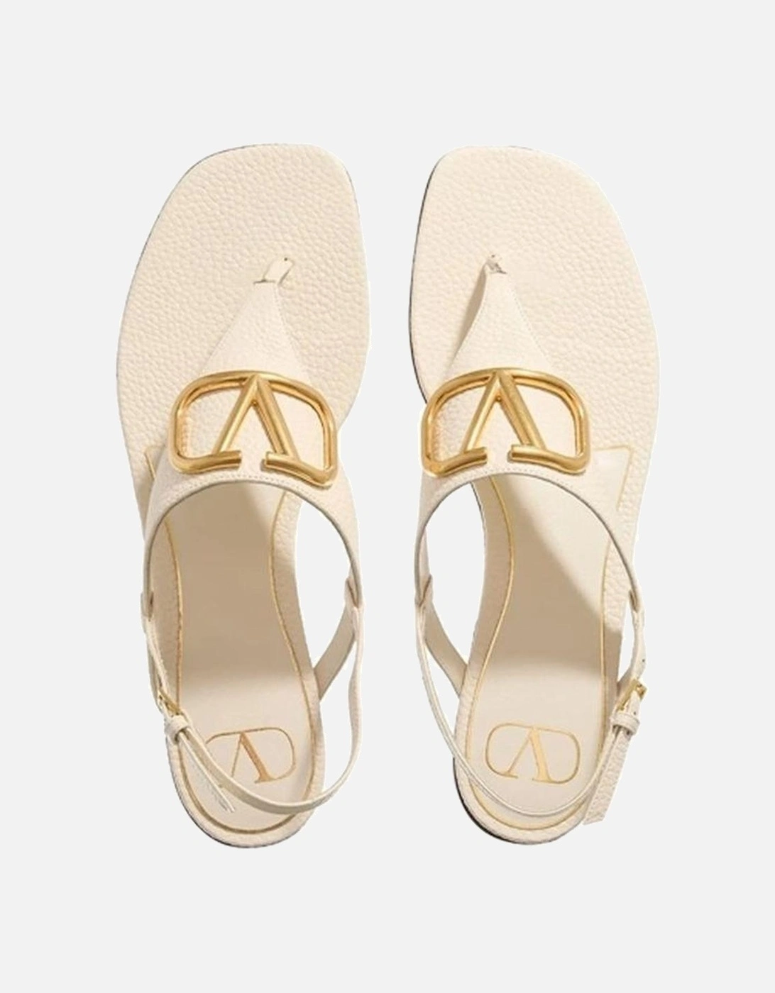 Textured Leather Ankle Buckle Boots Women - White Sandals
