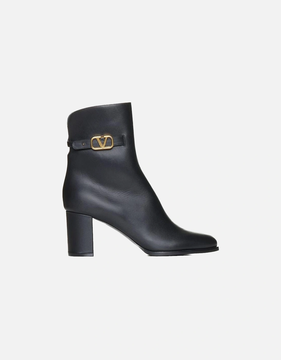 Calf Leather Ankle Boots with Gold Hardware Women - Black, 4 of 3