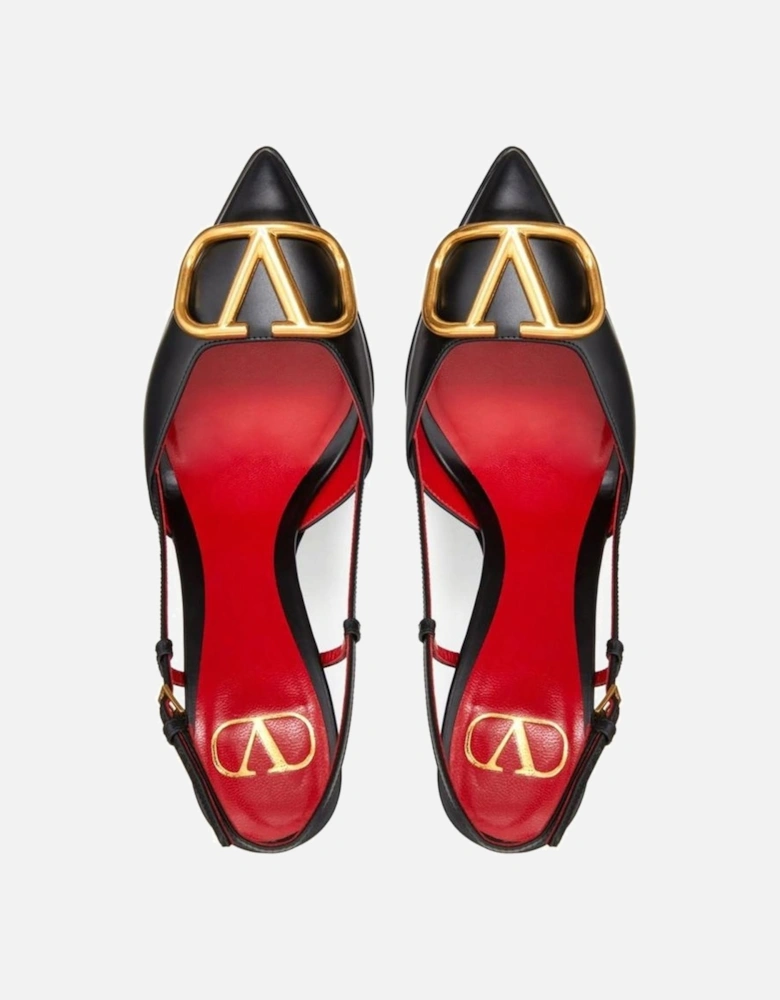 Calf Leather Pointed Toe Stiletto Heels Women - Black Pumps