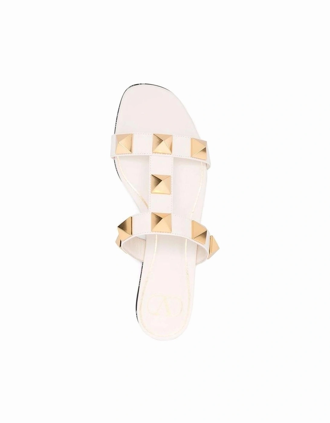 Calf Leather Slip-On Roman Stud Loafers Women - White Sandals
