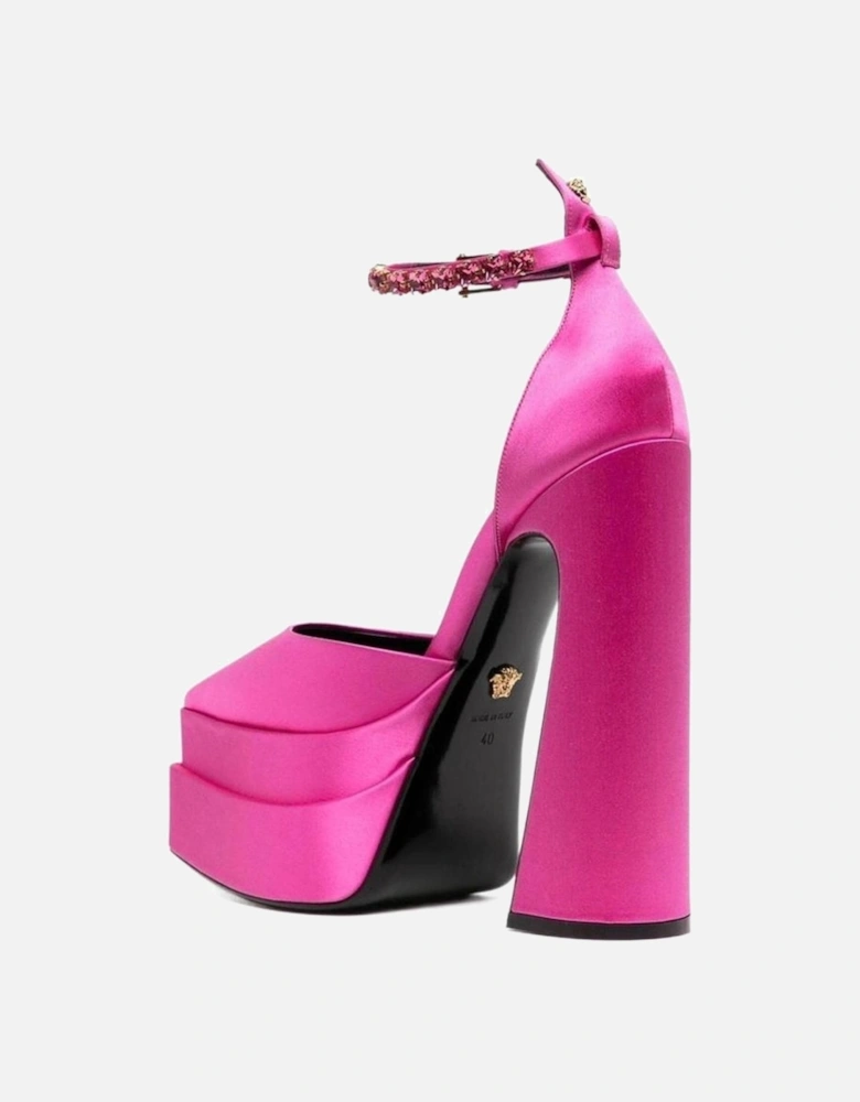 Silk Satin Heels with Crystal Applique Women - Multicolor Pumps