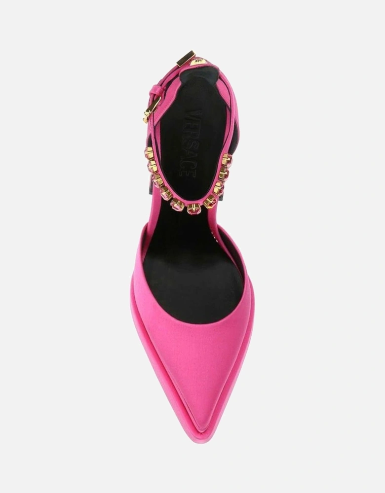 Silk Satin Heels with Crystal Applique Women - Multicolor Pumps