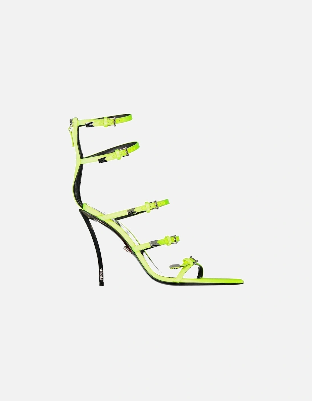 Multi-Buckle Silk Heeled Pointed Toe Shoes Women - Yellow Sandals, 5 of 4