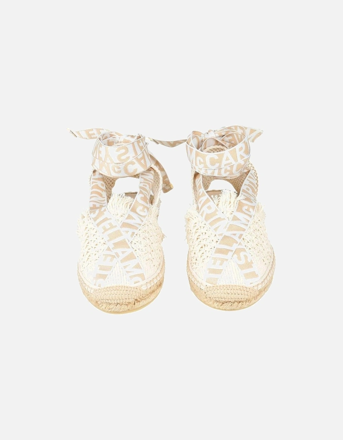 Canvas Buckle Ankle Strap Round Toe Shoes Women - Beige