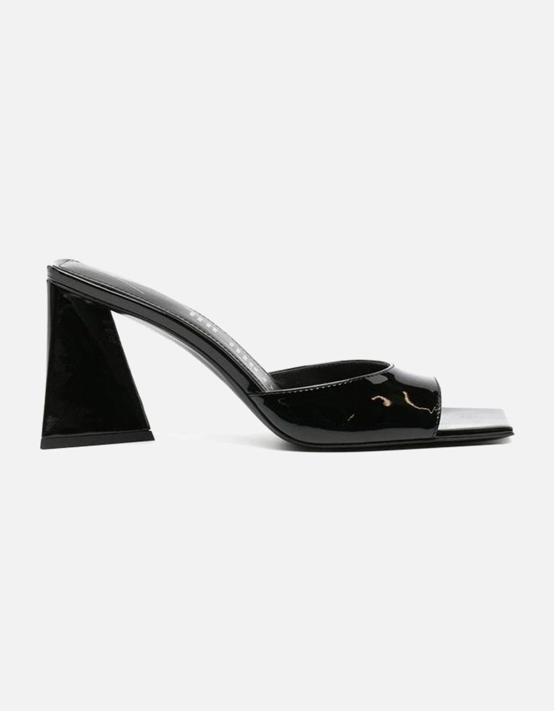 Patent Leather Square Toe Slip-On Heels Women - Black Sandals, 5 of 4