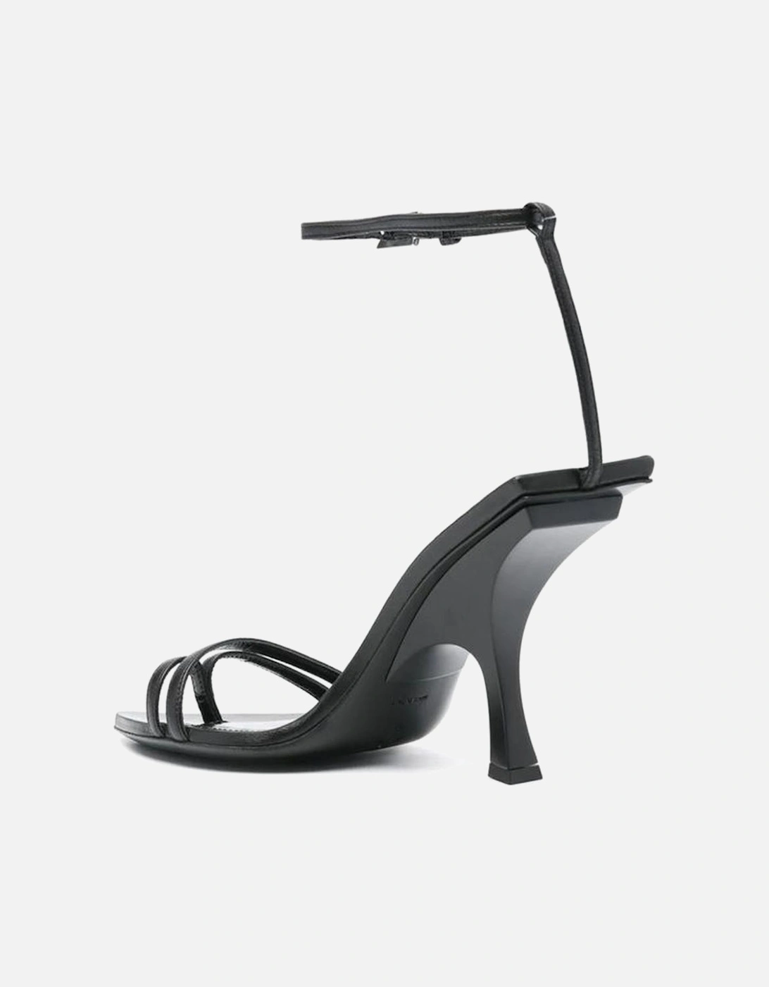 Silk and Leather Pointed Toe Heels Women - Black Sandals